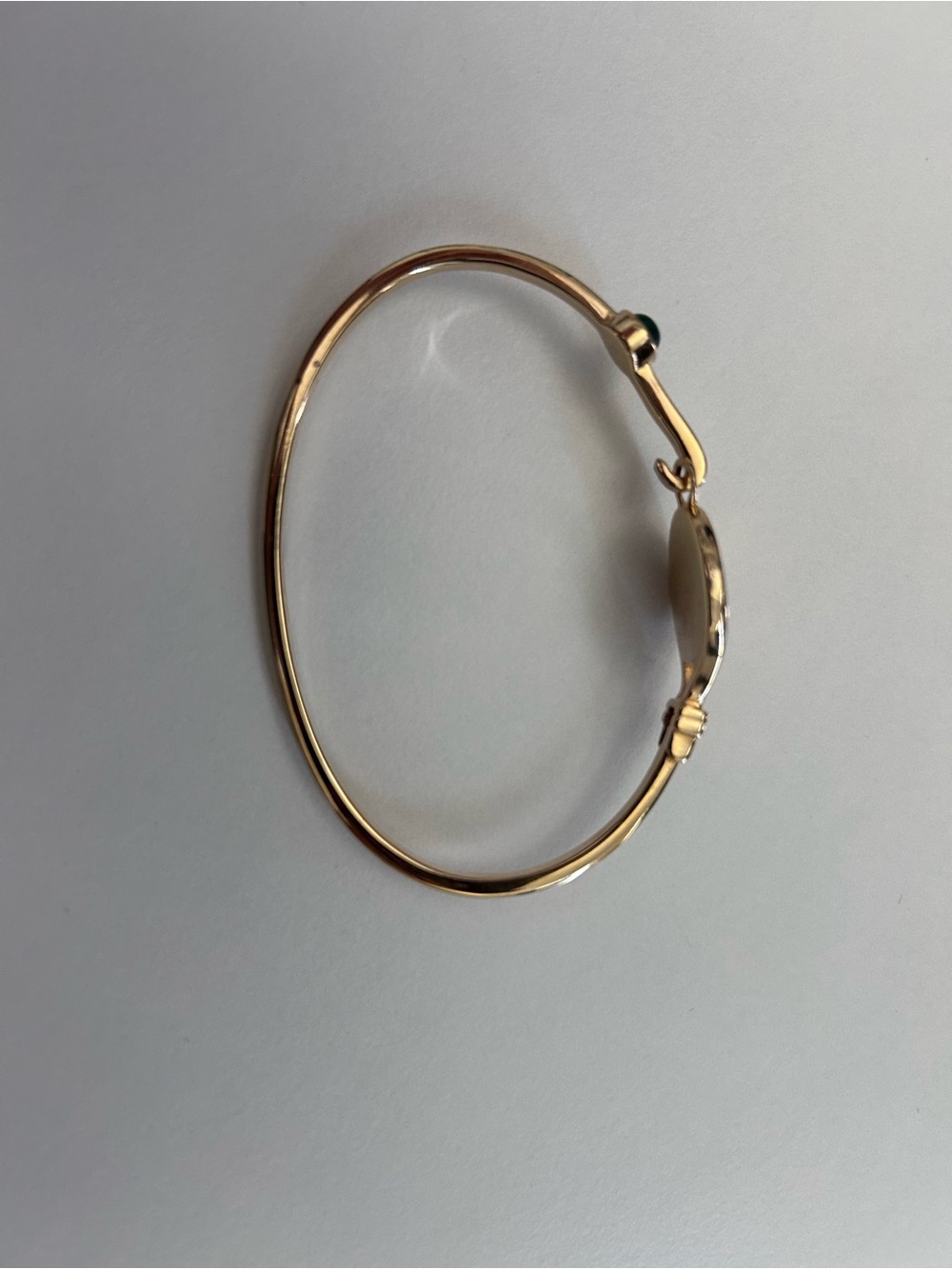 Awe Inspired Morrigan Gold Medallion Bangle Bracelet with Malachite Stone - Picture 6 of 6